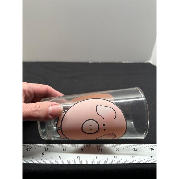 Set Of 2 Vintage Glasses With Cartoon Big Easy Pig & Cat Design By Anchor Hockin - Picture 5 of 7